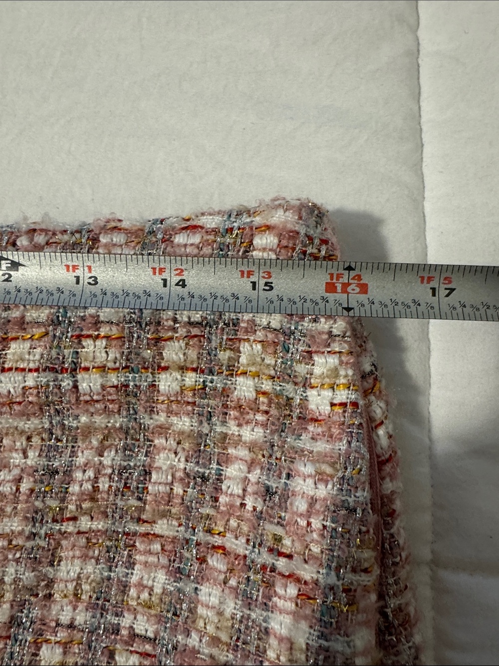 NWOT House of Harlow 1960 Pink Tweed Skirt Pearl Rhinestone Buttons Size M - Picture 6 of 8